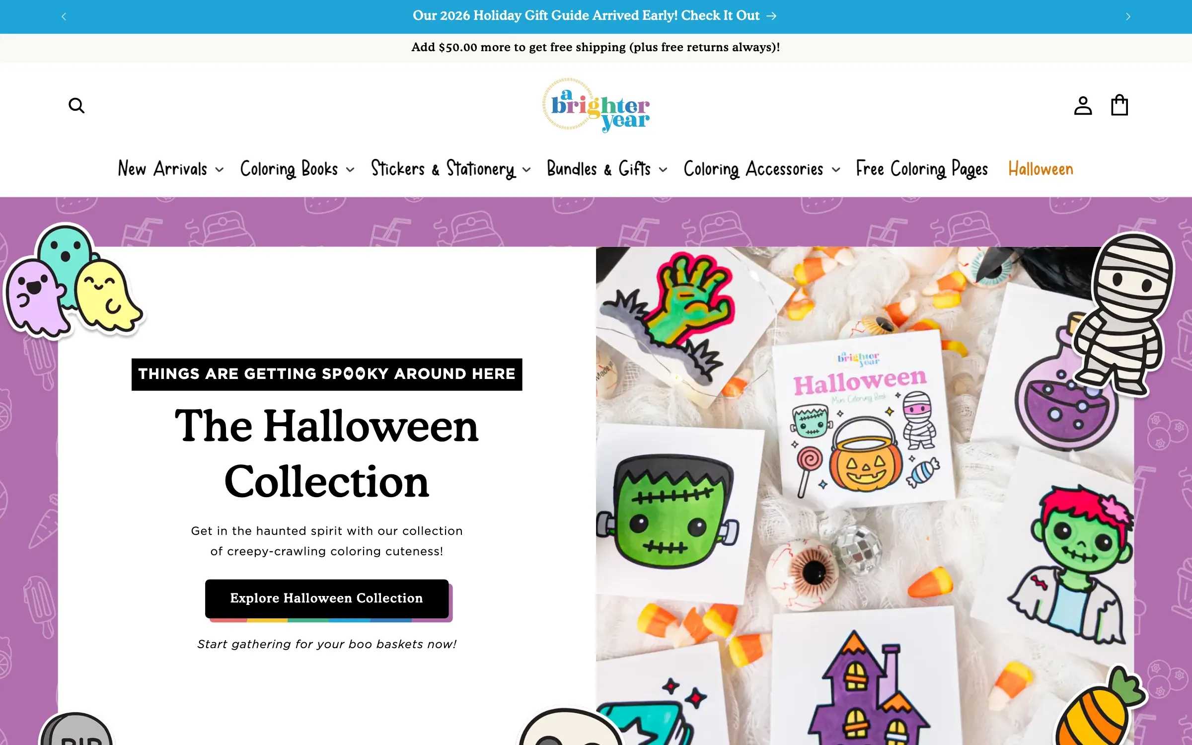 A Brighter Year — a Shopify storefront built by Golden Digital, desktop