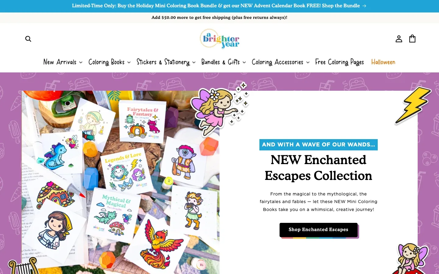 A Brighter Year — a Shopify storefront built by Golden Digital, desktop