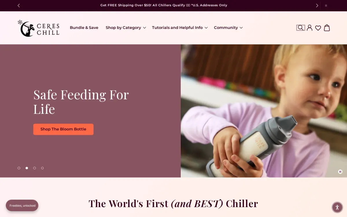 Ceres Chill storefront, desktop