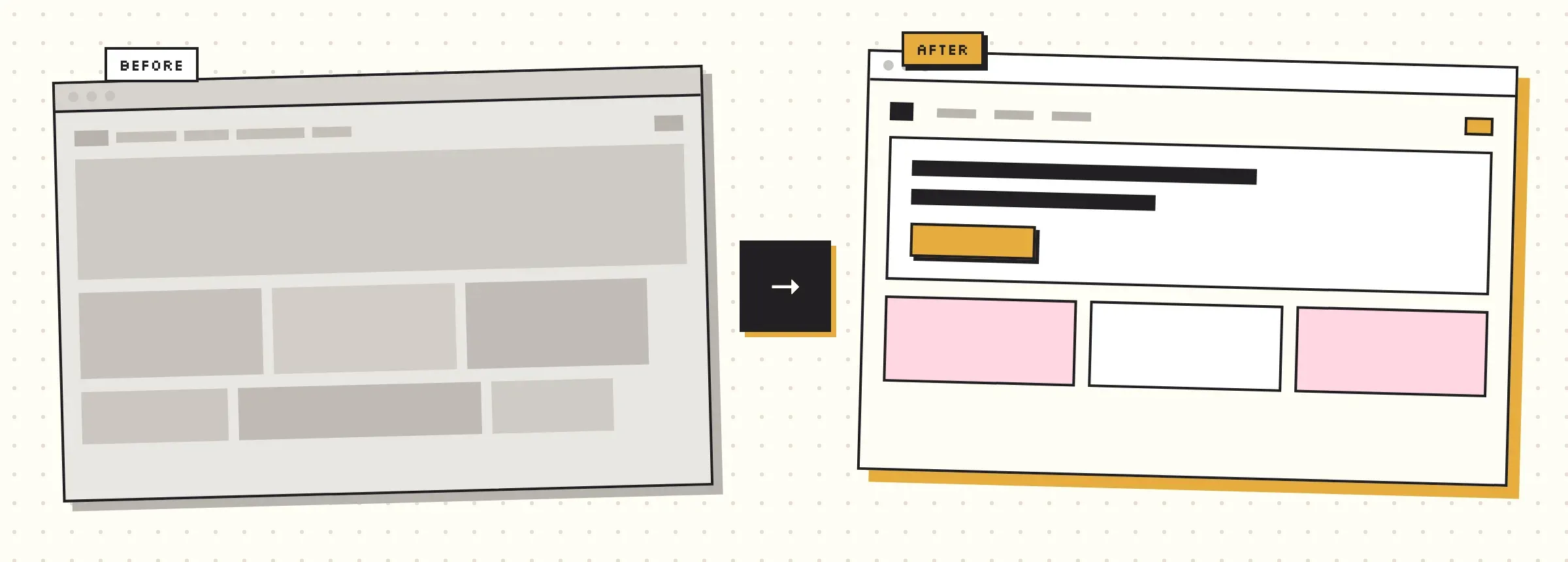 Store redesign — before/after