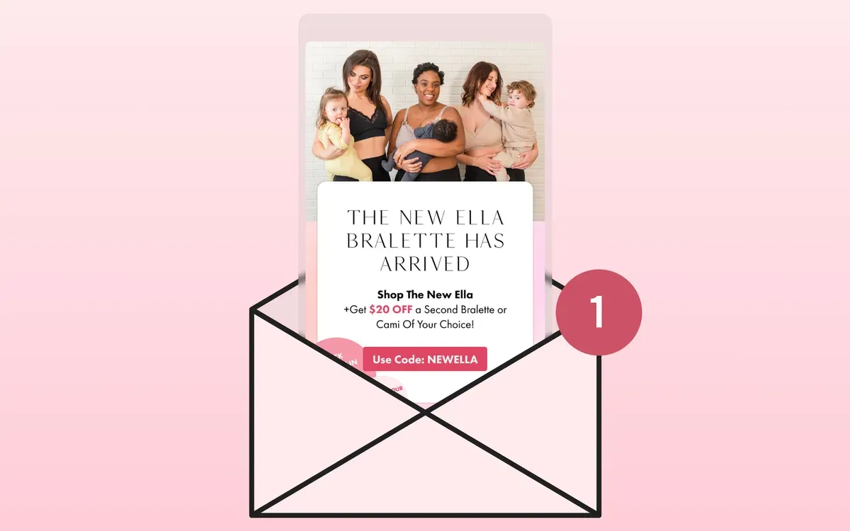 Campaign email for Davin & Adley — the new Ella bralette launch