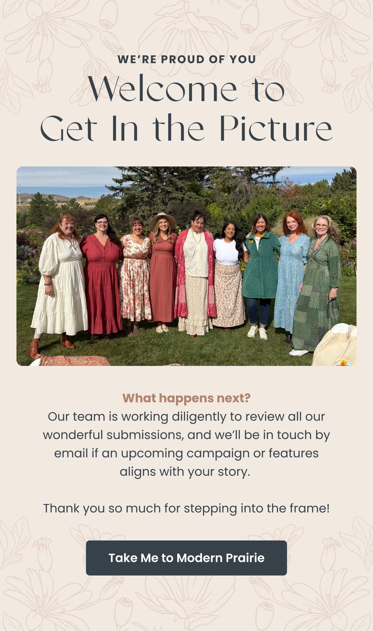 Modern Prairie welcome email — Get In The Picture