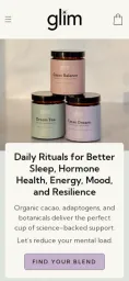 Glim Wellness — Shopify storefront on mobile