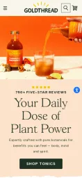 Goldthread Tonics — Shopify storefront on mobile
