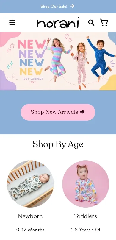 Norani Baby storefront, mobile
