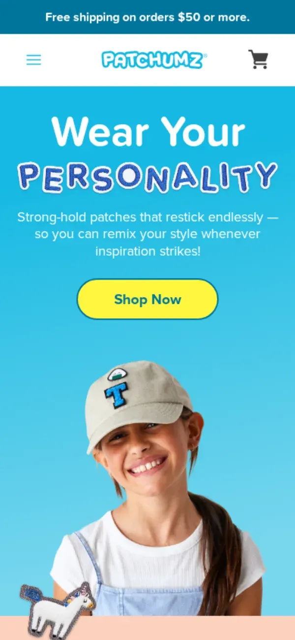 Patchumz storefront, mobile