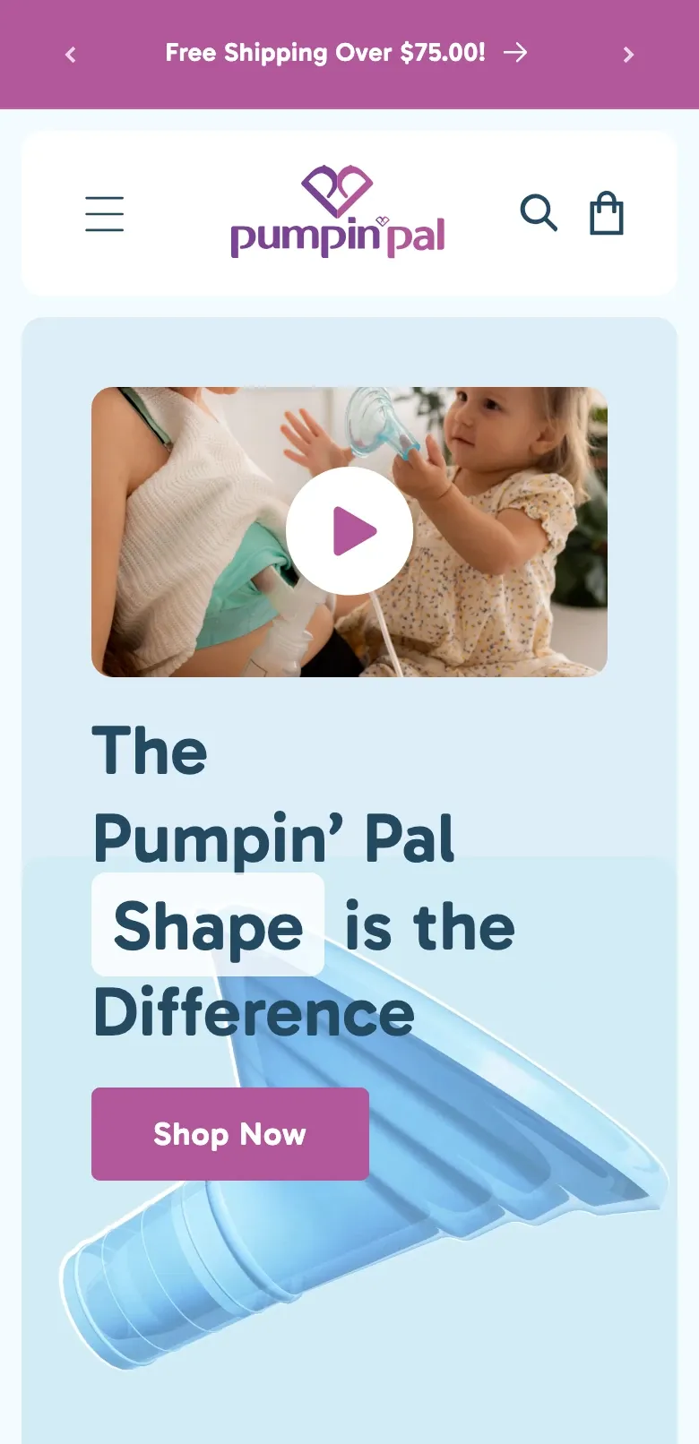 Pumpin Pal storefront, mobile