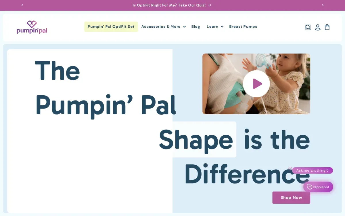 Pumpin Pal storefront, desktop