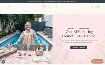 Modern Prairie — Shopify storefront on desktop