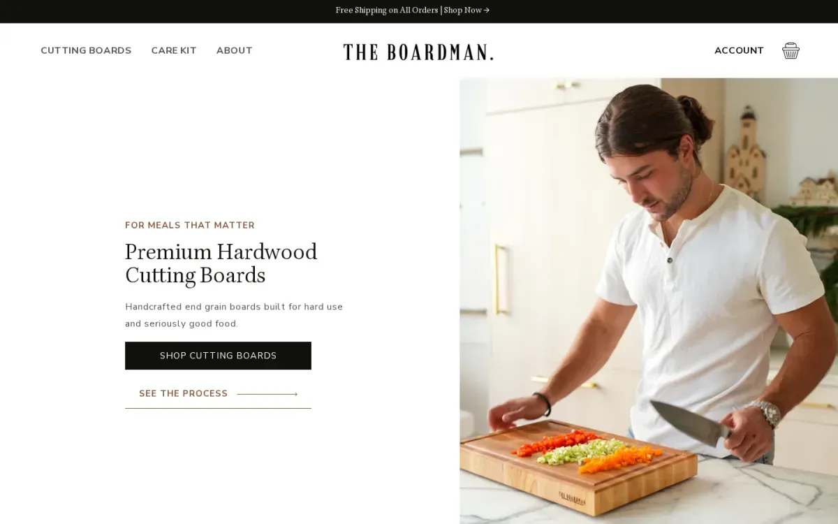 The Boardman storefront, desktop