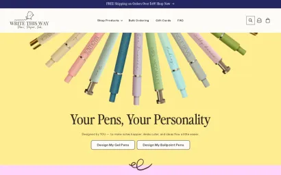 Write This Way — Shopify storefront on desktop