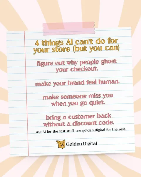AI can write your emails, generate your creatives, and optimise your bids. But it can't figure out why people keep abandoning their cart rig