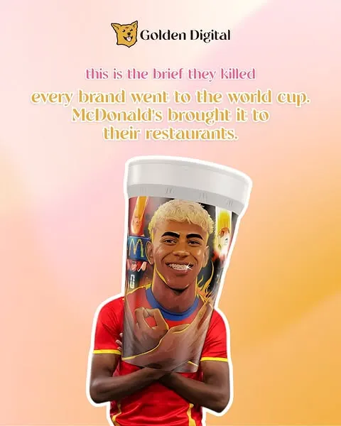 Every brand went to the World Cup. McDonald's brought the World Cup to McDonald's. 🍟 While competitors fought for stadium visibility, McDon