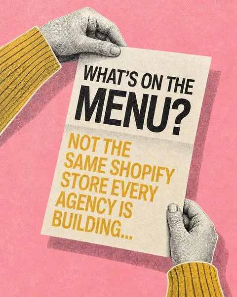 Most agencies are serving the same dish. Same Shopify template. Same ad. Same "you forgot something!" email. Same results. 😐 We don't do th